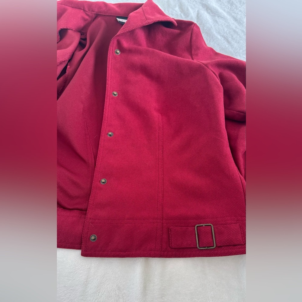 Requirements Size Small Dark Red Button-Front Unlined Jacket - Picture 8 of 10
